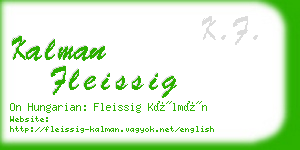 kalman fleissig business card